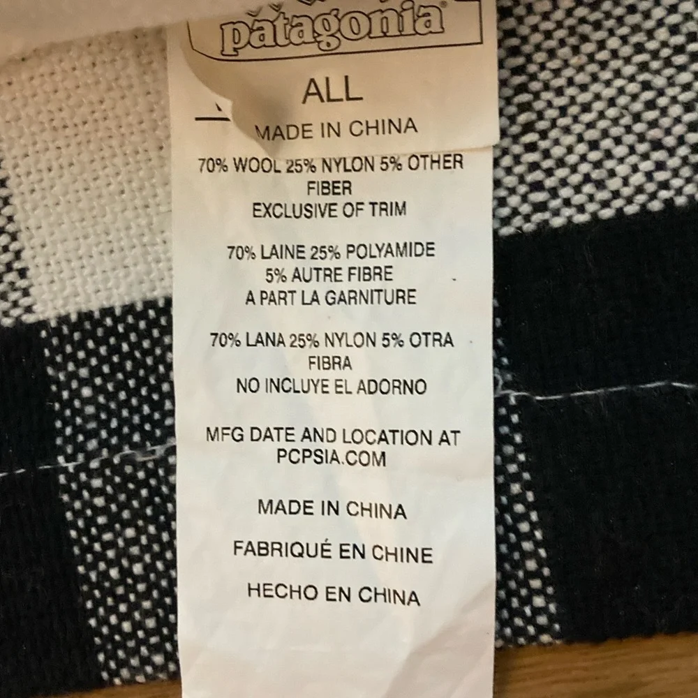 Patagonia Cream Wool Beanie Fleece Lined O/S EUC